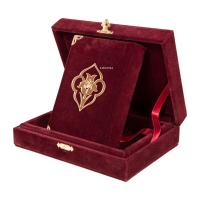 Qur'an Al-Kareem With Velvet Box (Big Pocket Size, Alif - Waw Cover, Maroon)