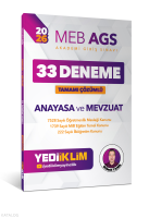 Yediiklim Yayınları 2026 MEB AGS Anayasa ve Mevzuat Tamamı Çözümlü 33 Deneme