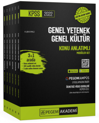 2022 KPSS Genel Yetenek Genel Kültür Konu Anlatımlı Modüler Set (6 Kit