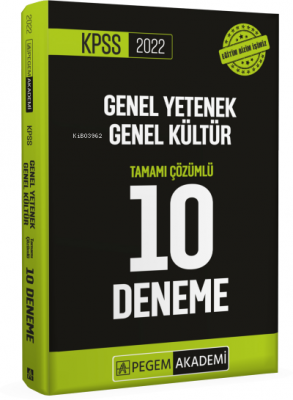 2022 KPSS Genel Yetenek Genel Kültür Tamamı Çözümlü 10 Deneme Kolektif