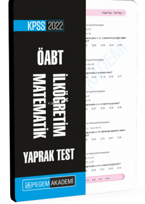 2022 KPSS ÖABT İlköğretim Matematik Yaprak Test