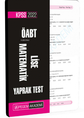 2022 KPSS ÖABT Lise Matematik Yaprak Test