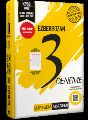 2022 KPSS Önlisans Genel Kültür Genel Yetenek Ezberbozan 3 Deneme