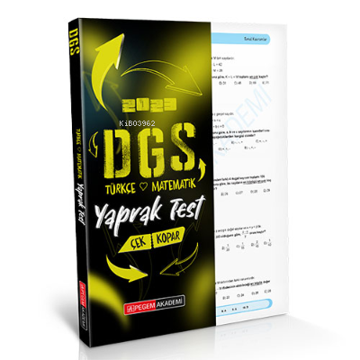 2023 Dgs Çek Kopart Yaprak Test