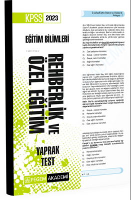 2023 KPSS Eğitim Bilimleri Rehberlik ve Özel Eğitim Yaprak Test