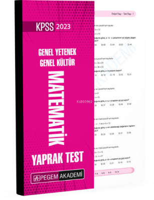 2023 KPSS Genel Yetenek Genel Kültür Matematik Yaprak Test