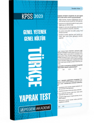 2023 KPSS Genel Yetenek Genel Kültür Türkçe Yaprak Test