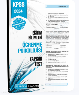 2024 KPSS Eğitim Bilimleri Öğrenme Psikolojisi Yaprak Test Kolektif