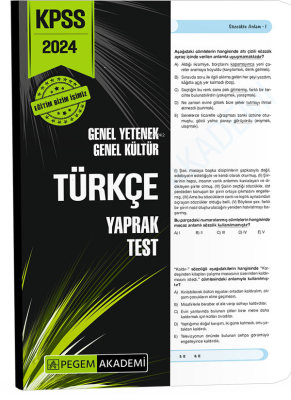 2024 KPSS Genel Yetenek Genel Kültür Türkçe Yaprak Test Kolektif
