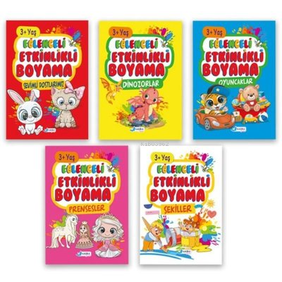 3+ Yaş Eğitici Etkinlikli Kolay Boyama Seti - 5 Kitap Takım