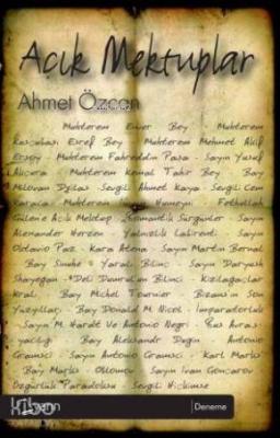 Açık Mektuplar Ahmet Özcan