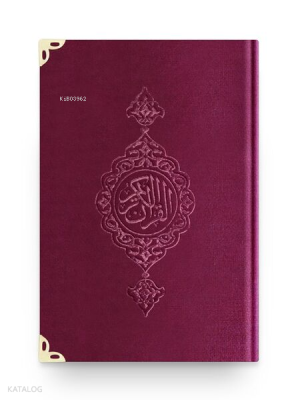 Büyük Cep Boy Kadife Kur'an-ı Kerim (Mürdüm Mor-Yaldızlı-Mühürlü)