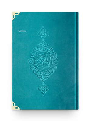 Çanta Boy Kadife Kur'an-ı Kerim (Turkuaz, Yaldızlı, Mühürlü)