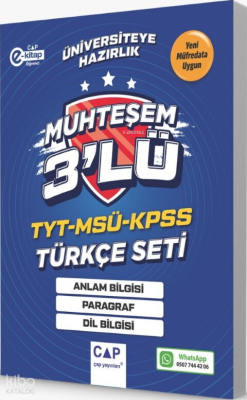 Çap Yayınları TYT MSÜ KPSS Türkçe Seti Kolektif