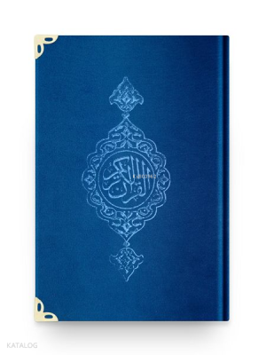 Cep Boy Kadife Kur'an-ı Kerim (Lacivert, Yaldızlı, Mühürlü)