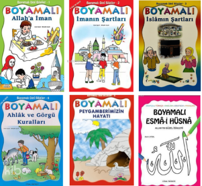 Çocuklar İçin Boyamalı Dini Bilgiler Seti (6 Kitap) Mürşide Uysal