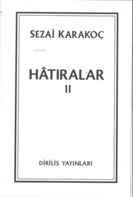 Hatıralar 2 Sezai Karakoç