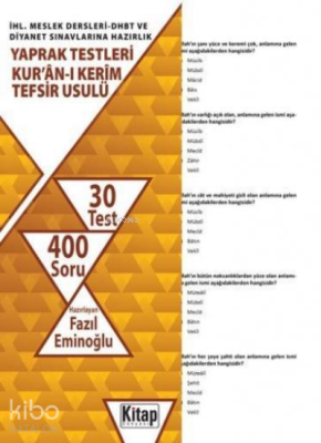 İHL. Meslek Dersleri-DHBT ve Diyanet Sınavlarına Hazırlık Yaprak Testl