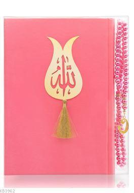 İnci Tesbih Hediyeli Pembe Kur'an'ı Kerîm Elmalılı Muhammed Hamdi Yazı