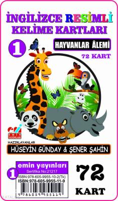 İngilizce 01.Hayvanlar Âlemi / Resimli Kelime Kartları 72-Kart Şener Ş