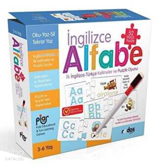 İngilizce Alfabe İlk İngilizce Türkçe kelimeler ve Puzzle Oyunu Kolekt
