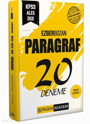 KPSS ALES DGS Paragraf Ezberbozan 20 Deneme Kolektif