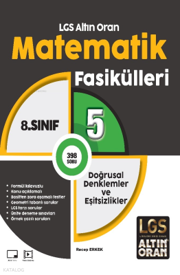 LGS Altın Oran Matematik Fasikülleri 5 Doğrusal Denklemler ve Eşitsizlikler