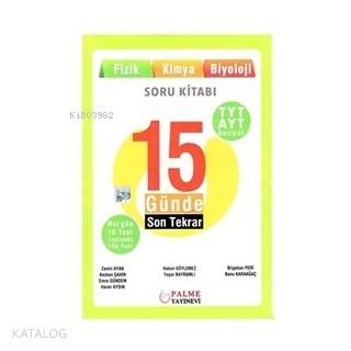 Palme Yayınları TYT AYT Öncesi 15 Günde Son Tekrar Soru Kitabı Sayısal Palme