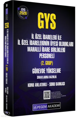 Pegem Akademi 2026 GYS İl Özel İdareleri ile İl Özel İdarelerinin Üyes