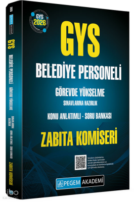 Pegem Akademi 2026 GYS Zabıta Komiseri Belediye Personeli Hazırlık Kon