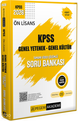 Pegem Akademi 2026 KPSS Ön Lisans Soru Bankası Genel Yetenek Genel Kül