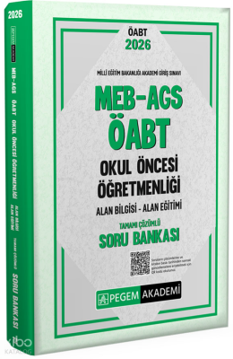 Pegem Akademi 2026 MEB AGS ÖABT Okul Öncesi Öğretmenliği Alan Bilgisi - Alan Eğitimi Tamamı Çözümlü Soru Bankası