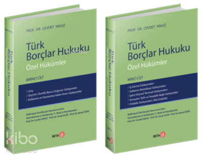 Türk Borçlar Hukuku Özel Hükümler Birinci Cilt | İkinci Cilt