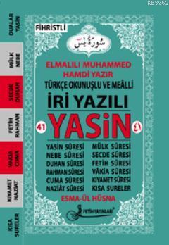 Yasin Türkçe Okunuşlu ve Mealli (İri Yazılı-Cep Boy-Kod:f024)