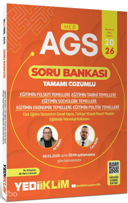 Yediiklim 2026 MEB AGS Eğitimin Temelleri ve Temel Kavramlar Türk Milli Eğitim Sisteminin Tamamı Çözümlü Soru Bankası