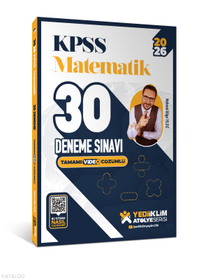 Yediiklim Yayınları 2026 KPSS Atölye Serisi Matematik 30 Deneme Sınavı Tamamı Video Çözümlü