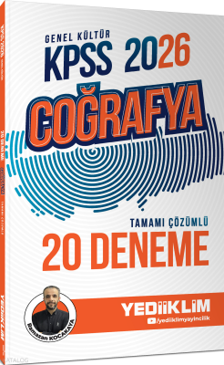 Yediiklim Yayınları 2026 KPSS Genel Kültür Coğrafya Tamamı Çözümlü 20 