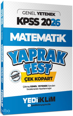 Yediiklim Yayınları 2026 KPSS Genel Yetenek Matematik Çek Kopart Yapra