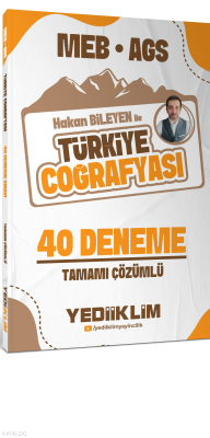 Yediiklim Yayınları MEB AGS Hakan Bileyen ile Türkiye Coğrafyası Tamamı Çözümlü 40 Deneme Sınavı