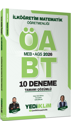 Yediiklim Yayınları MEB AGS ÖABT 2026 İlköğretim Matematik Öğretmenliği Tamamı Çözümlü 10 Deneme