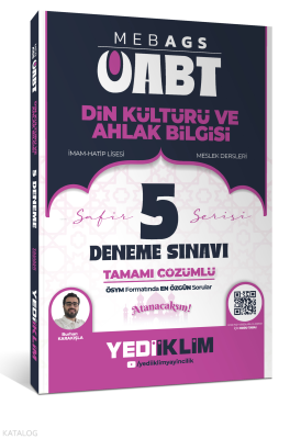 Yediiklim Yayınları MEB AGS ÖABT Din Kültürü Ve Ahlak Bilgisi Safir Serisi Tamamı Çözümlü 5 Deneme Sınavı